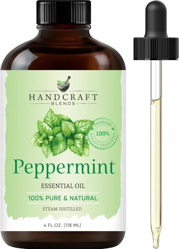 Handcraft Blends Aceite esencial de menta – Enorme 4 onzas líquidas – 100% puro y natural – Aceite esencial de alta calidad para difusor y