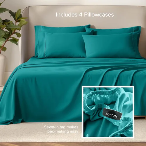 Miniatura 71 de Bare Home Hotel Luxury - Juego de sábanas tamaño individual, extra suave, 4 piezas, bolsillos profundos, ajuste fácil, refrescante y transpirable