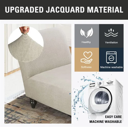Miniatura 6 de IMYOGI Fundas elásticas para sofá de alta elasticidad, funda para diván Longue sin brazos para sala de estar, antideslizante, lavable, protector