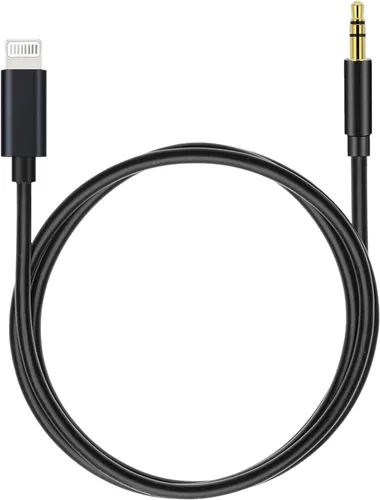 Cable auxiliar para iPhone (certificado MFi de Apple), cable de audio Lightning a 1/8 pulgadas, 3.3 pies, adaptador de conector de auriculares,