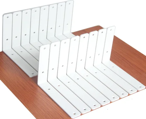 Miniatura 53 de Paquete de 12 soportes de estante en L de 8 pulgadas de largo x 6 pulgadas de alto x 1.5 pulgadas de ancho, 5 mm de grosor, soporte de estante en L