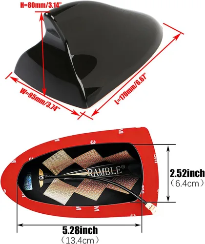 Miniatura 3 de Ramble - Para Nissan (Rogue 2007-2016), (Rogue Sport 2017-2020) S35, S, SV, SL, Xtrail, Krom, Select, SUV/Hatchback AWD - Cubierta de antena