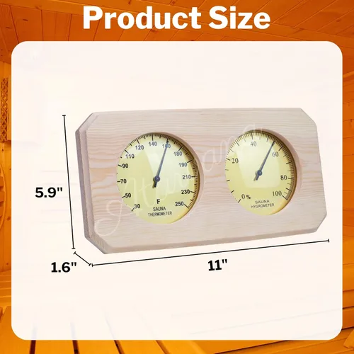 Miniatura 7 de Termómetro de sauna de madera 2 en 1, termómetro de sauna Atarvana para interiores, higrómetro, accesorios para sala de hotel y sauna, accesorio