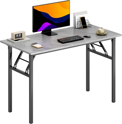 Miniatura 28 de DlandHome - Mesa plegable para computadora de 47 pulgadas, escritorio portátil, mesa de actividades, mesa de conferencias, escritorio de oficina