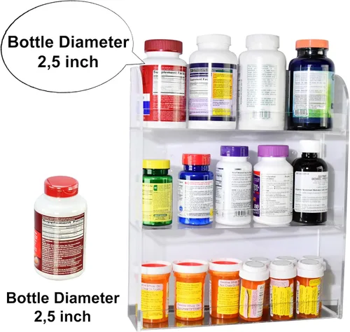 Miniatura 3 de AMT - Estantes acrílicos para esmalte de uñas para pared. Pantalla transparente de esmalte de uñas. Organizador de aceites esenciales. Capacidad