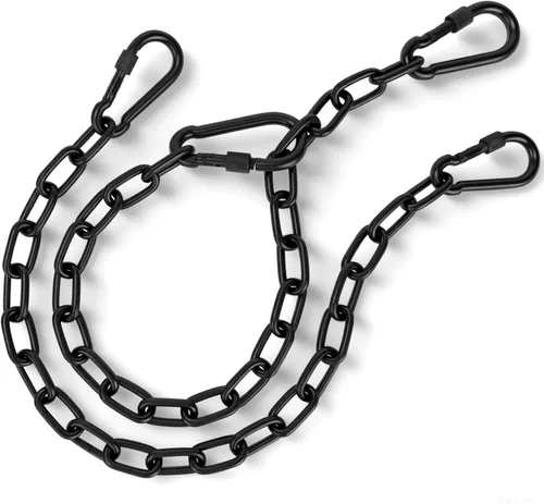 Paquete de 2 cadenas colgantes de 25 pulgadas con 4 mosquetones, kits colgantes de capacidad de 440 libras, herrajes resistentes para sillas