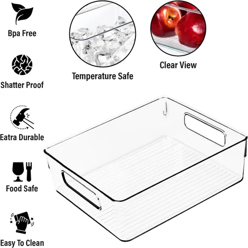 Miniatura 2 de Contenedor de Almacenamiento de Plástico Transparente, Organizadores de Despensa y Almacenamiento u Organizadores de Cocina y Contenedores