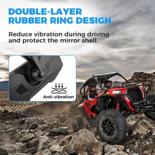 Miniatura 3 de KEMIMOTO Espejo retrovisor UTV compatible con Polaris RZR 900 1000 XP/General 1000 2015-2024 para barra antivuelco de 1.75 pulgadas, espejo