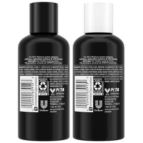 Miniatura 2 de TRESemmé Travel Essentials, Juego de Champú y Acondicionador de Humedad Rica, Desenredante Hidratante para el Cabello con Ácido Hialurónico, 3 Oz c/u