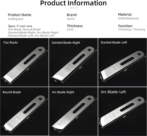 Miniatura 7 de WUTA Cuchillo de skiving cuchillo de adelgazamiento de cuero 420B martensítico acero inoxidable artesanía esquiadores diseño profesional DIY Hoja