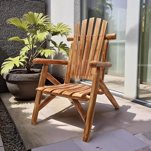 Miniatura 8 de Anraja Silla Adirondack de madera para exteriores, muebles de troncos de madera, porche, patio, exterior, asiento rústico, interior, césped, salón