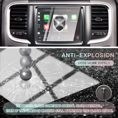 Miniatura 3 de CDEFG Protector de pantalla de automóvil con control central, protector de pantalla táctil para Dodge RAM 1500/2500/3500 Uconnect 2013-2018, vidrio