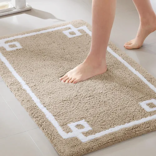 Miniatura 15 de Madison Park Evan Alfombra de Baño 100% Algodón con Respaldo Antideslizante - Tapete de Baño de Felpa Copetuda Lujoso, Absorbente, Secado Rápido