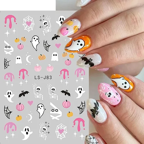 Miniatura 3 de Calcomanías de arte de uñas de Navidad 5D en relieve autoadhesivas para arte de uñas, lindos gnomos de Papá Noel, muñeco de nieve, árbol de Navidad