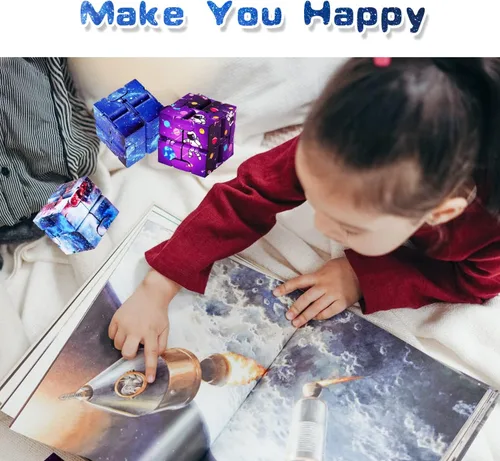 Miniatura 4 de 12 cubos infinitos, mini juguetes para ansiedad geniales para niños y adultos, dispositivo sensorial mejor para el estrés. Bloques de mano