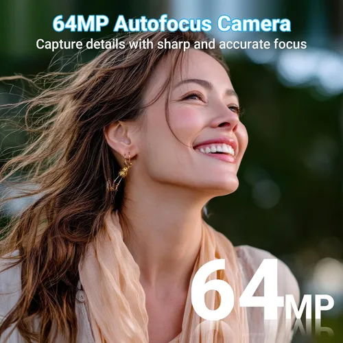 Miniatura 3 de Cámara digital 4K para fotografía y vlogging, cámara de video de YouTube compacta de enfoque automático de 64 MP con lente dual IPS de 3 pulgadas
