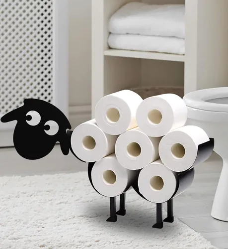 Miniatura 13 de Black Antler - Soporte de papel higiénico de metal, organizador de papel higiénico decorativo de metal para baños, capacidad para 8 rollos