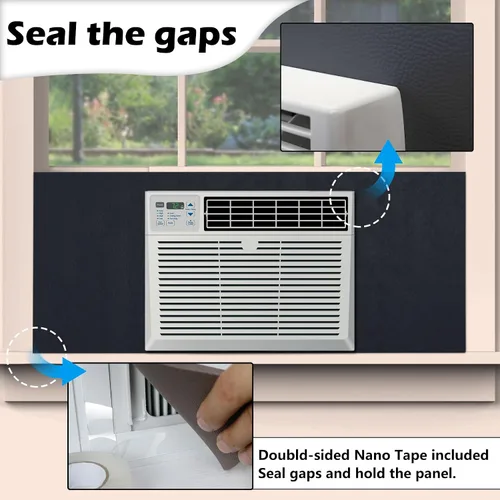 Miniatura 4 de BJADE'S Panel de espuma con aislamiento lateral de aire acondicionado para ventana, paneles envolventes completos, kit de sellado de ventana, calor