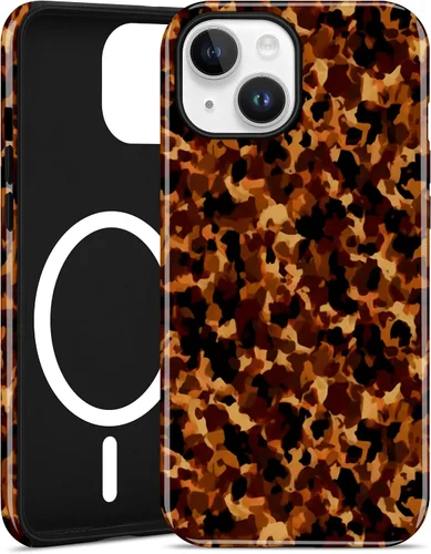 Miniatura 80 de Jusy Compatible con MagSafe Brown Tortoise Shell Print Phone Case para iPhone 7/8/SE, funda protectora magnética de lujo de TPU suave