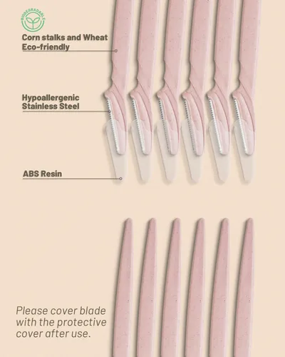 Miniatura 3 de MoHern Herramienta de dermaplaning para la cara, 30 piezas de afeitar Dermaplane para la cara, maquinilla de afeitar multiusos para mujeres y Rosa