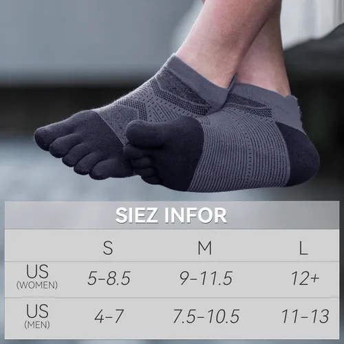 Miniatura 5 de Calcetines Cool-max para correr para hombres y mujeres, 3 pares de calcetines atléticos transpirables de cinco dedos