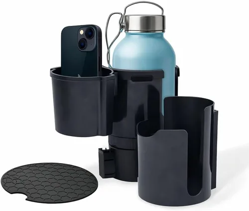 Expansor de portavasos para automóvil, juego de adaptador de portavasos ajustable 2 en 1 con accesorio magnético para montaje de botella, se adapta