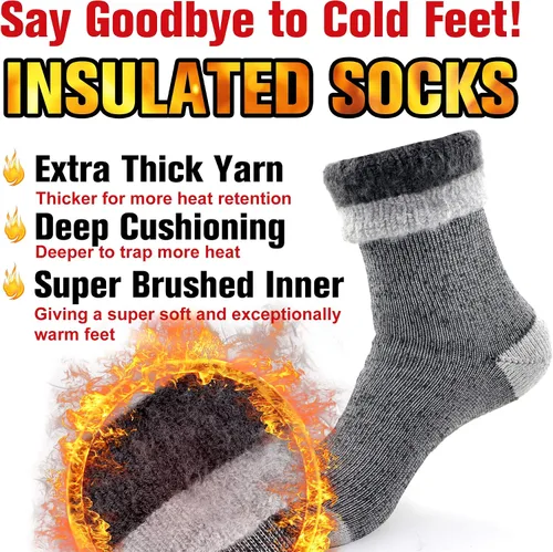 Miniatura 3 de Busy Socks Winter Warm Thermal Socks for Men Women Extra Thick Insulated Heated Crew Boot Socks for Extreme Cold Weather