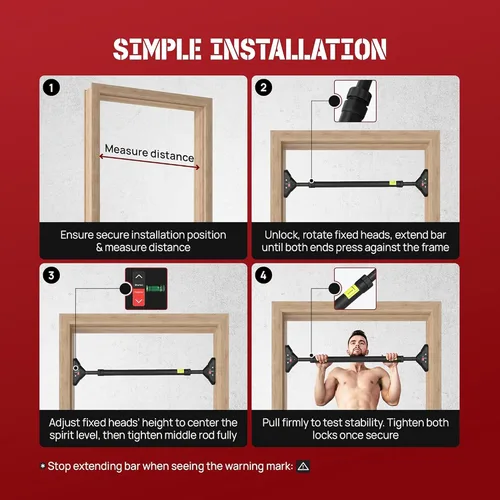Miniatura 6 de Yes4All - Barra de dominadas de pared resistente, barra de dominadas sobre la puerta, barra de agarre múltiple para chin up, barras de entrenamiento