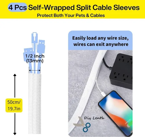 Miniatura 4 de Kit de gestión de cables [313 piezas], 67 clips adhesivos para cables, organizador de cables de escritorio Topavatop, 22 correas reutilizables