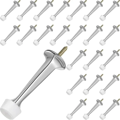 Miniatura 7 de Chumia Paquete de 24 topes de puerta rígidos sólidos resistentes, topes de puerta de 3 pulgadas con punta de goma suave mate para proteger la parte