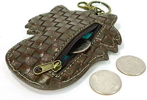 Miniatura 4 de Chala Bolsos de mano, estilo casual, suave, con hombro grande o bolso cruzado con llavero, color azul marino, Búho