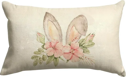 Miniatura 18 de GOOESING Fundas de almohada de Pascua de 12 x 20 pulgadas, funda de cojín de lino para sofá, decoración del hogar