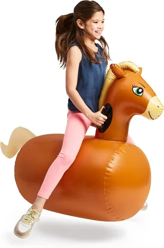Miniatura 14 de Hearthsong Hop N Go Toro Inflable para Montar Juguetes Saltarines Rebotadores para Niños de 5+ Años - Juguetes Saltadores Montables de Animales