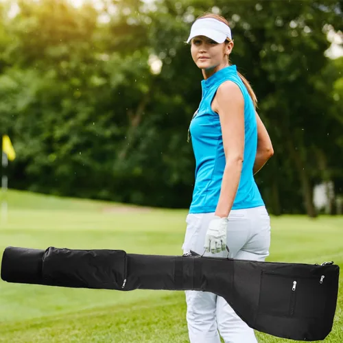 Miniatura 6 de Bekith Bolsa de golf, bolsas de viaje de golf ligeras, bolsa de transporte de golf plegable para 8-10 palos de golf, bolsas de transporte pequeñas