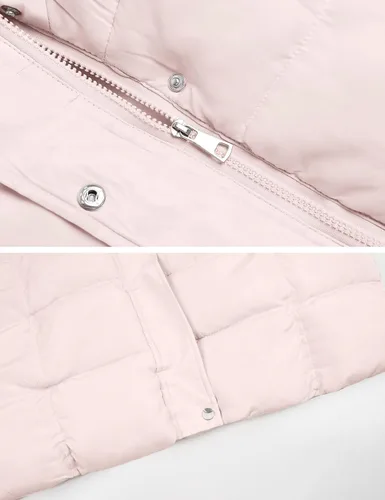 Miniatura 7 de Gihuo Chaleco largo acolchado de invierno para mujer, con capucha, sin mangas, con cremallera, chaleco largo