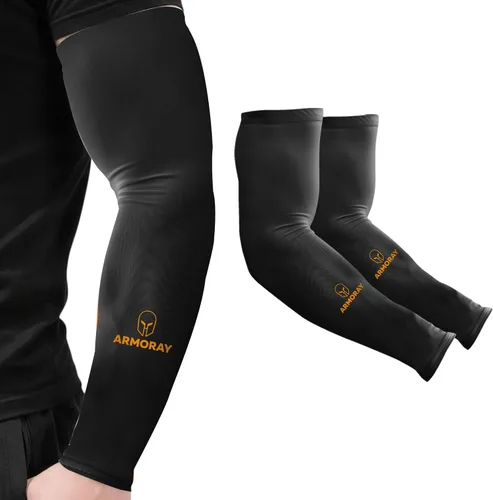 Miniatura 10 de ARMORAY Mangas de brazo para hombres y mujeres, UPF 50, manga de compresión deportiva de enfriamiento para baloncesto, golf, correr, cobertura