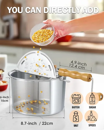Miniatura 3 de Cook N Home - Olla palomera Aluminio cepillado