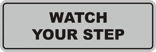 Miniatura 57 de Signs ByLITA Letrero estándar para pared o puerta con texto en inglés «Watch Your Step», señalización de salud y seguridad (negro), mediano