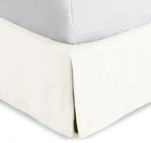 Miniatura 16 de Bare Home Falda de cama California King con caída de 15 pulgadas, diseño fácil de ajustar, para camas California King, con pliegues centrales