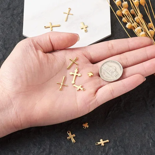 Miniatura 3 de Colgantes de cruz para hacer joyas, Plata esterlina Ante sintético, Acero inoxidable