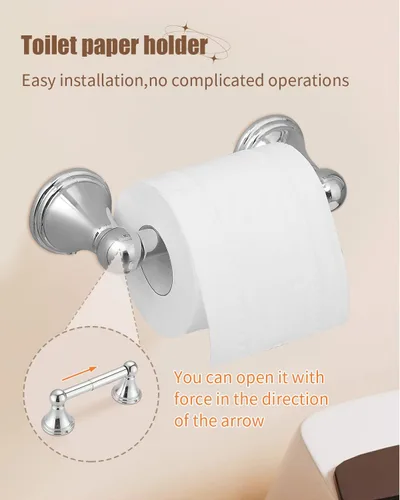 Miniatura 6 de Sagetta Juego de accesorios de baño, 5 piezas de accesorios de baño, soporte de pared, incluye barra de toalla de 20 pulgadas, barra de toalla de 16
