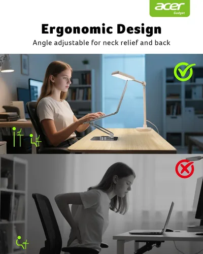 Miniatura 4 de acer Soporte para laptop para escritorio, con base giratoria de 360°, elevador giratorio para computadora de escritorio, soporte ajustable