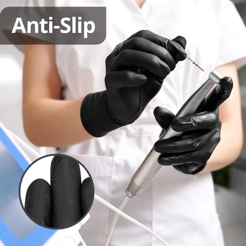 Miniatura 5 de SwiftGrip Disposable Nitrile Exam Gloves, Black Nitrile Gloves Disposable Latex Free for Medical, Cooking & Esthetician