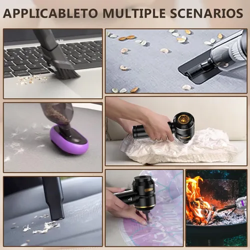 Miniatura 4 de Aspiradora de mano inalámbrica para automóvil, succión fuerte de 22000 Pa con motor sin escobillas, filtro HEPA, filtro de metal lavable adicional