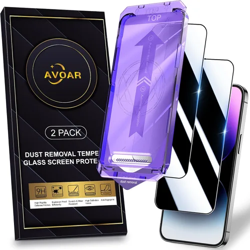 Miniatura 9 de Paquete de 2 protectores de pantalla de privacidad para iPhone 13 Pro Max /14 Plus [kit de alineación automática] vidrio templado, protección