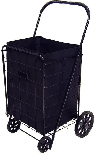 Cubierta de la bolsa del trazador de líneas del carrito de compras con tapa superior - Comestibles | Color: Negro | Tamaño: 18" x 15" x 24" | Este