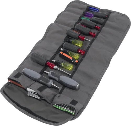 Miniatura 3 de Carhartt Rollo utilitario de 18 bolsillos, bolsa de organización de herramientas resistente al agua duradera Gris
