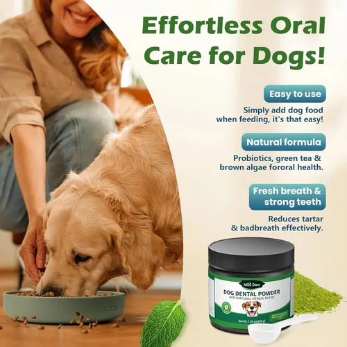 Miniatura 6 de Polvo de limpieza de dientes de perro, polvo dental para perros y gatos, ambientador de aliento para perros, mal aliento y removedor de sarro