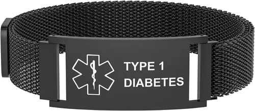 Pulsera de alerta médica para mujeres y hombres, pulsera ajustable con identificación de alerta médica para epilepsia diabética D.N.R marcapasos