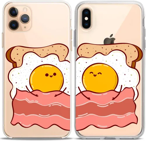 Miniatura 5 de Fundas a juego para parejas compatibles con iPhone 16 15 14 13 12 11 Pro Max Mini Xs X 6s 8 Plus 7+ Xr 10 SE 5 pares de amigos, hojas lindas, gato